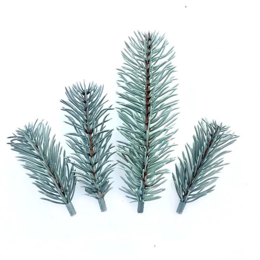 Штучна хвоя, гілочки ялинки для рукоділля (набір 600 шт.) блакитний