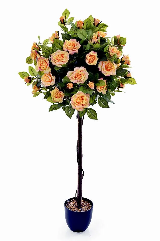 Штучна штамбова троянда чайна 120 см у горщику — декоративний кущ для інтер’єру