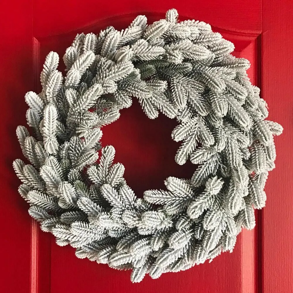 Вінок хвойний різдвяний Traditional литий d-50 см засніжений