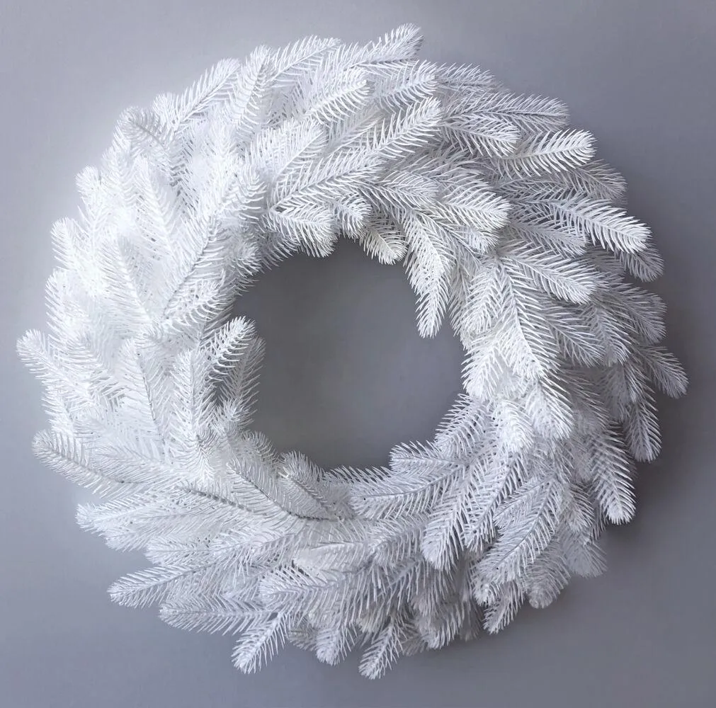 Вінок хвойний різдвяний Traditional литий d-40 см білий