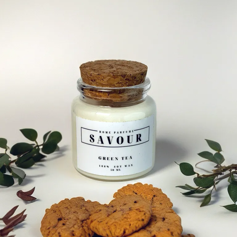 Зелена аромасвічка Savour Green Tea-1
