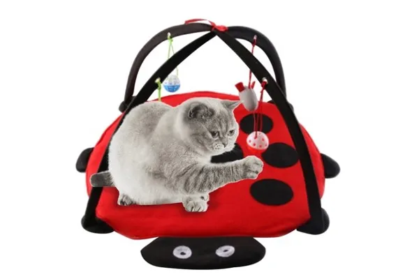 Игровой развивающий коврик с игрушками для кошек