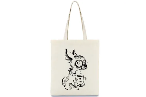 Экосумка Сонная собака с кофе