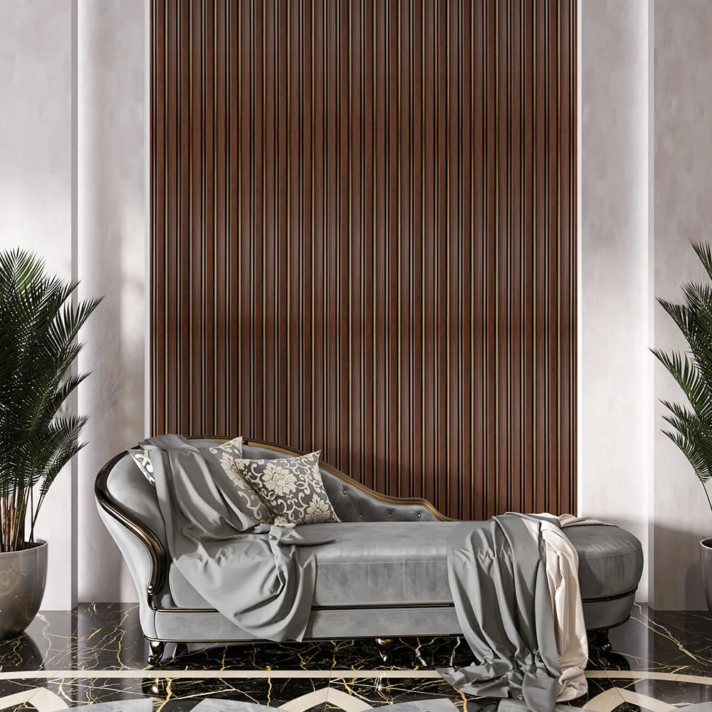 Рейка стінова декоративна темний горіх із позолотою 2900х120х12мм-4