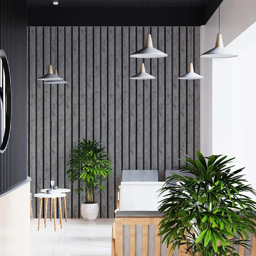 Рейка стінова декоративна бетон із золотом 2900х120х12мм-4