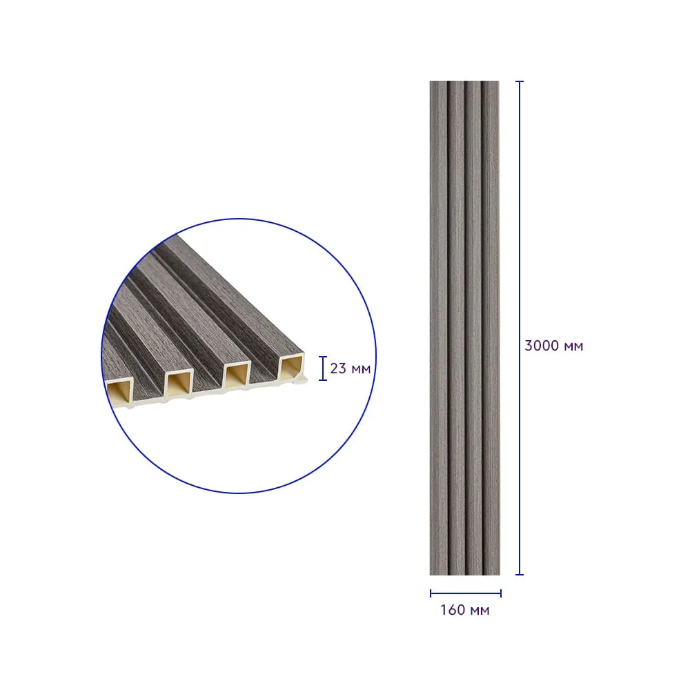 Рейка стінова декоративна олов'яна 3000х160х23мм-1