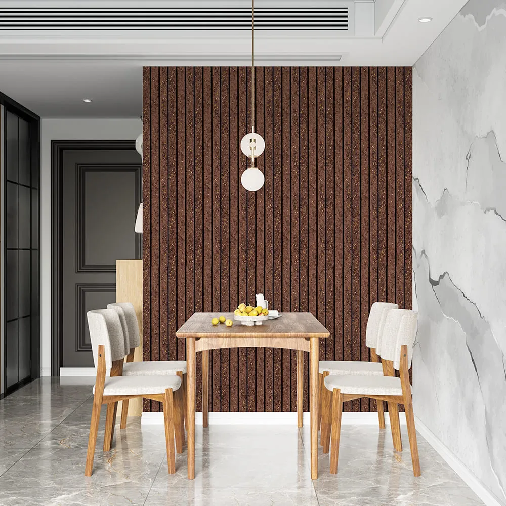 Рейка стінова декоративна темно-коричнева із золотом 2900х120х12мм-4