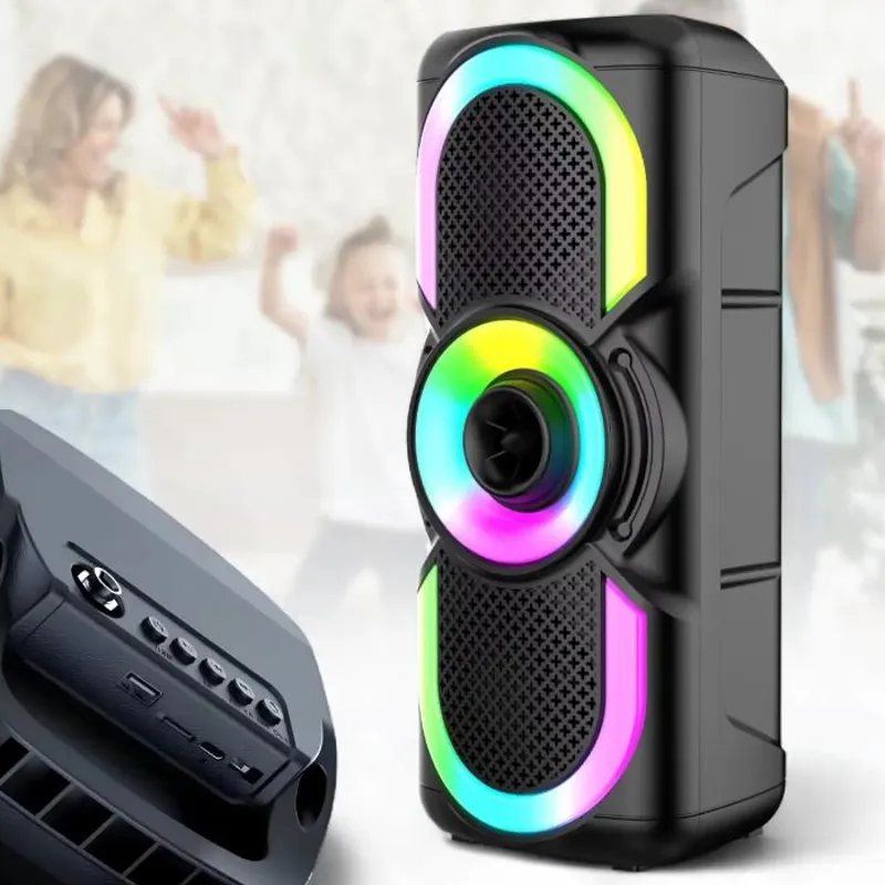 Портативна колонка 2х15 Вт з RGB-підсвічуванням та Bluetooth E4203 BT