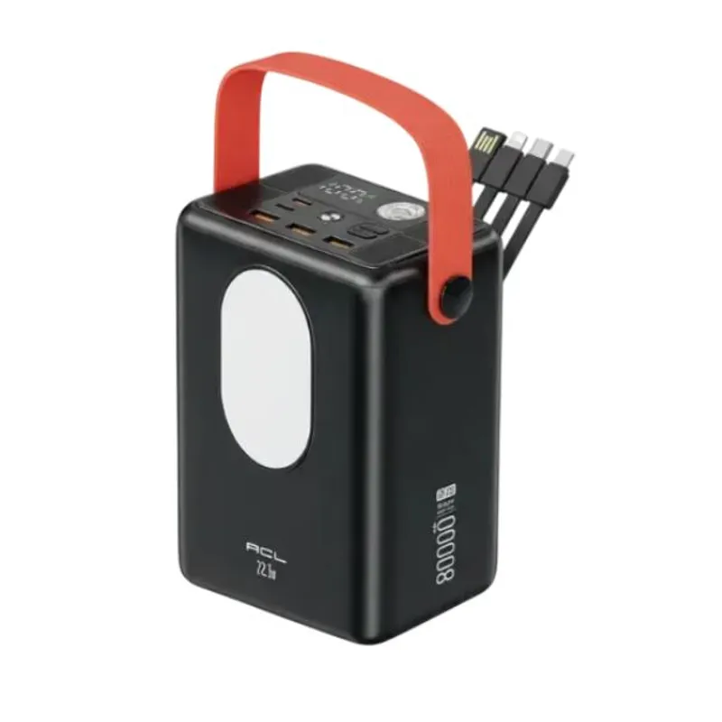 Універсальна мобільна батарея Power Bank ACL PW-143 Fast 3A ,Type-C, iPhone, 9V-2.22 A  80000Ah з LED-дисплеєм та ліхтариком