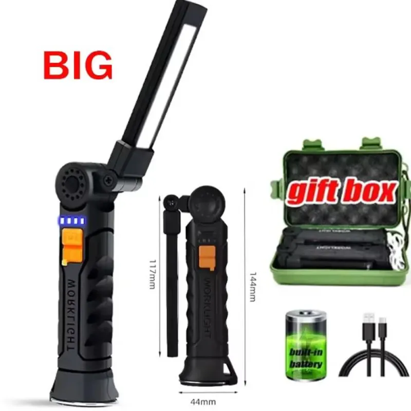 Світлодіодний поворотний акумуляторний ліхтарик BL-G52 з гачком та магнітом кемпінговий