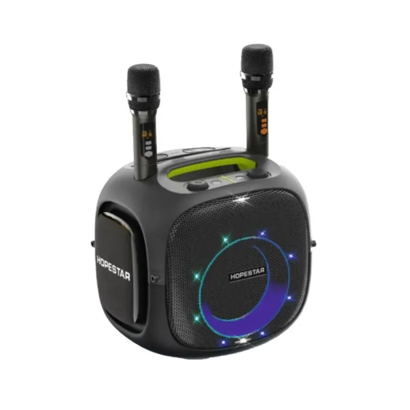 Портативна колонка HOPESTAR Party ONE UT Black з 2 мікрофонами 240W FM RGB-підсвітка USB, AUX (32,3*26,4*30,8 см)
