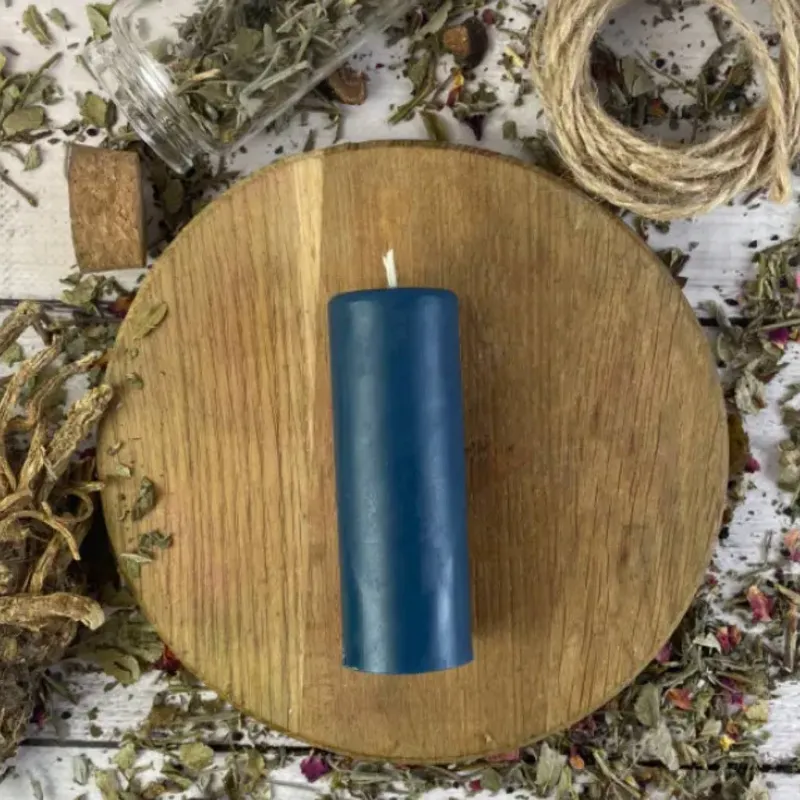 Воскова синя свічка - Циліндр-0
