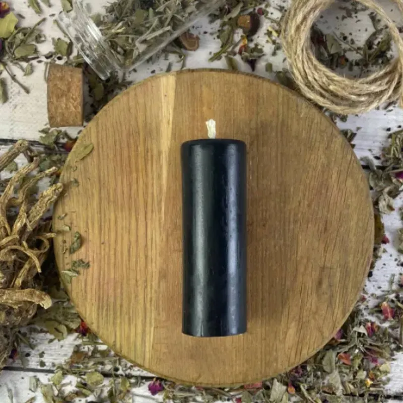 Воскова чорна свічка - Циліндр-0