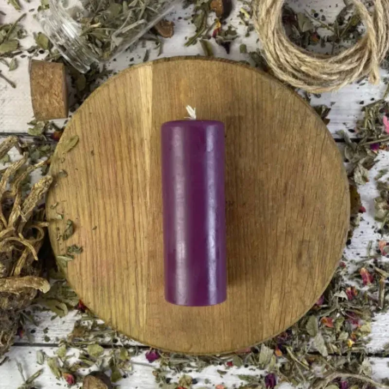 Воскова фіолетова свічка - Циліндр-0