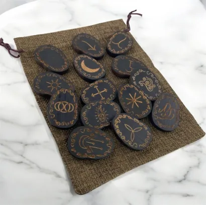 Вікканські руни "Відьміни" для ворожіння з анотацією темні, вільха