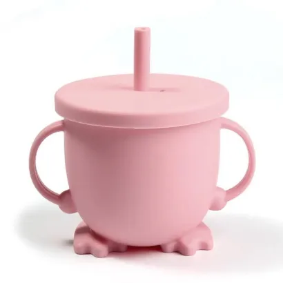 Поїльник непроливайка Пінгвін з трубочкою Рожевий