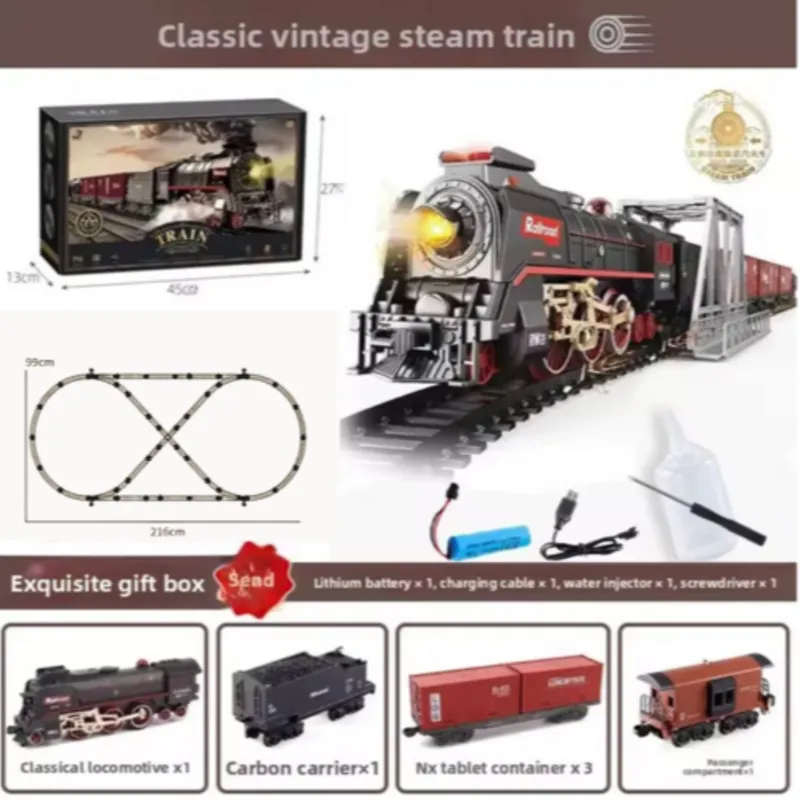 Дитяча залізниця Train 627В зі звуком, світлом та паром