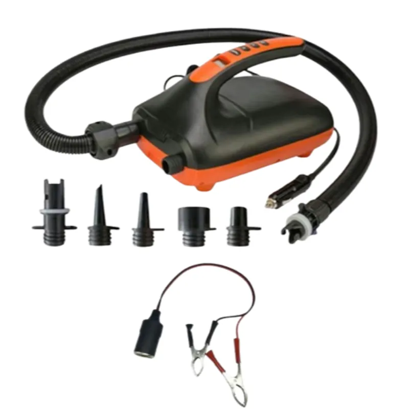 Електричний насос високого тиску HT-782 для човнів та SUP дошок від прикурювача, з затискачами до акумулятора