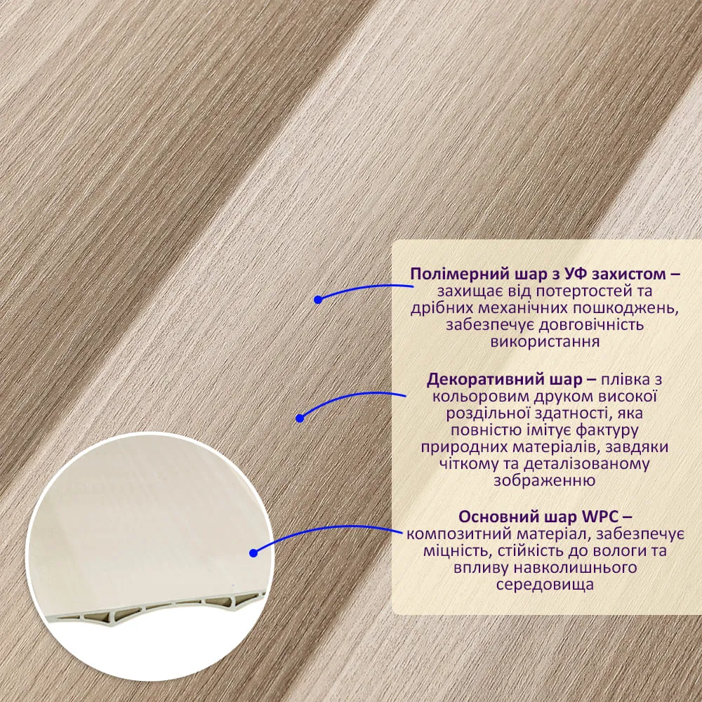 Рейка декоративна "Хвиля" черешня  2900х205х14 мм-2