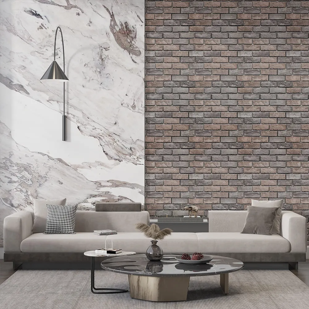 Шпалери самоклеючі коричневий клінкер 2800х500х2мм-4