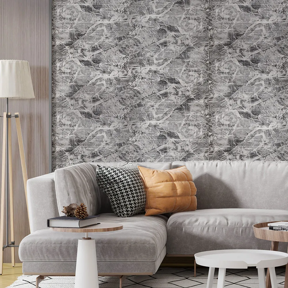 Панель самоклеюча чорний мармур 19600x700x2 мм-4