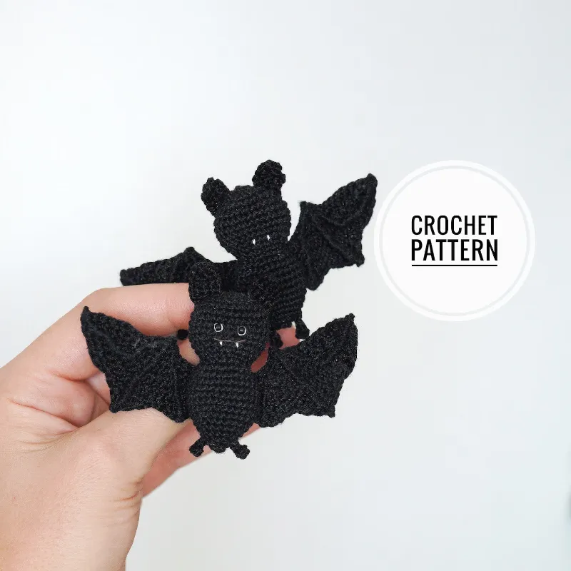 Crochet brooch bat pattern